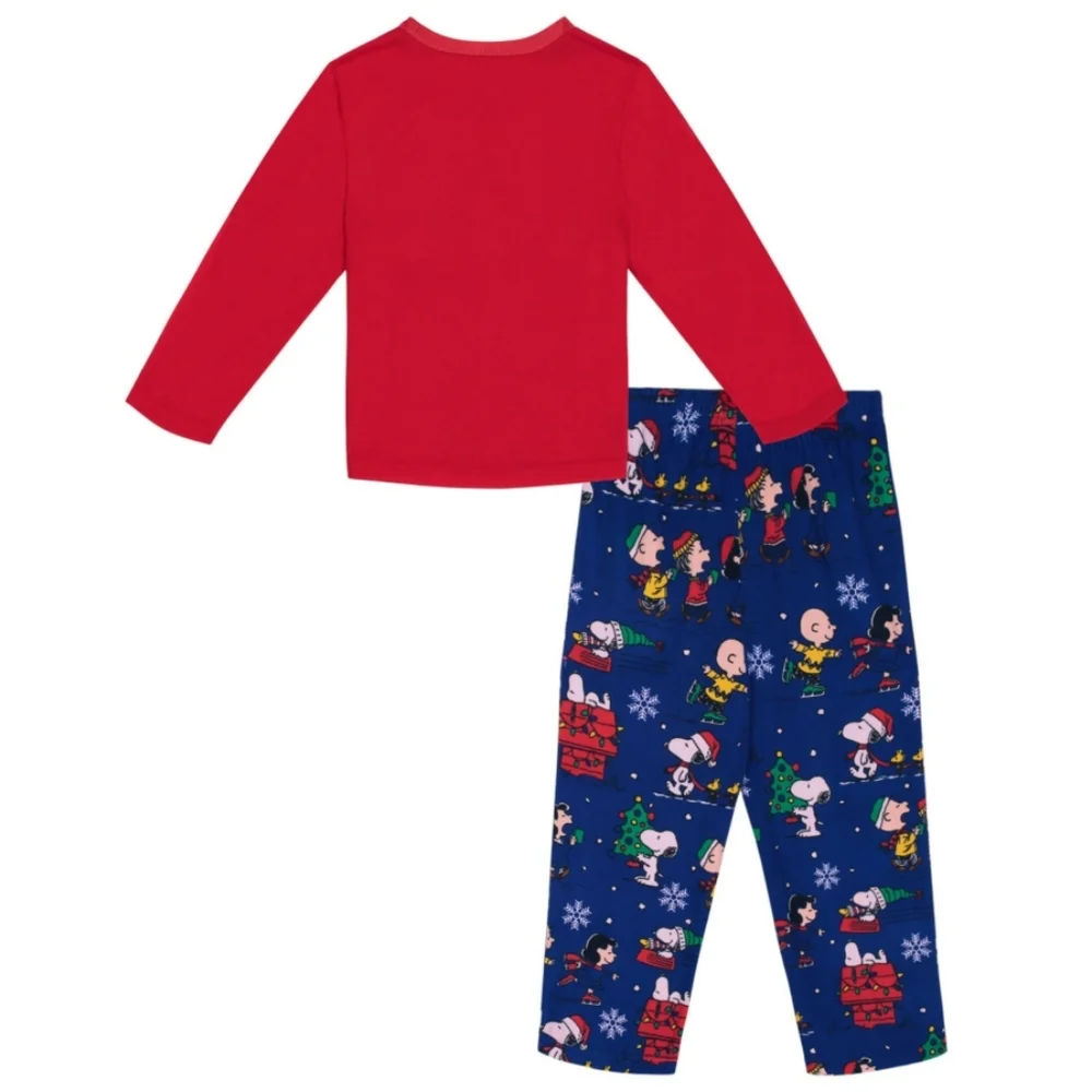 Peanuts Snoopy Kids Christmas Pajamas Kids Boys Set Top Pants NEW